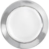 White W/Silver Border, Premium Plastic Plates, 10 1/4"