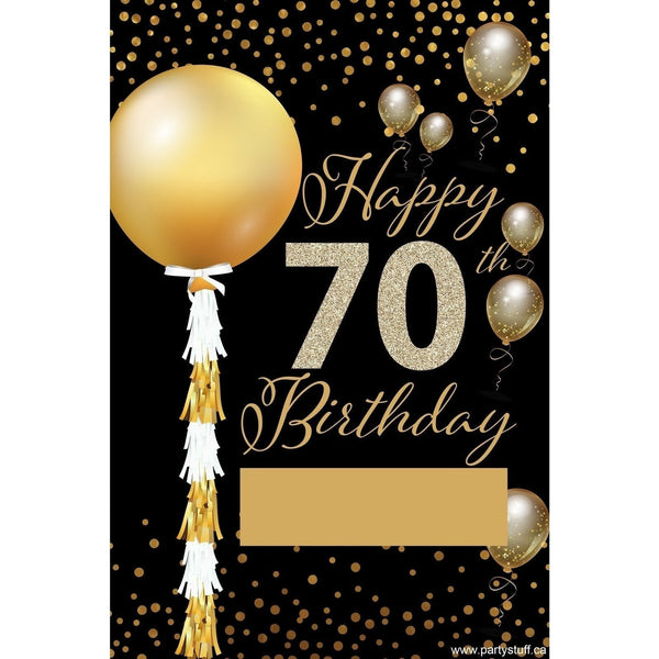 Yard Sign - Fill-In-The-Blank Sparkling Birthday 70