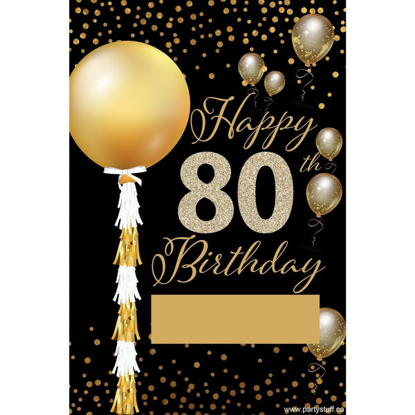 Yard Sign - Fill-In-The-Blank Sparkling Birthday 80