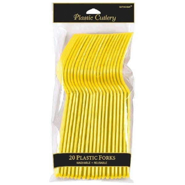Yellow Sunshine Plastic Forks